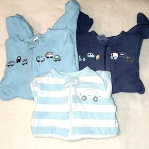 ** FINAL CLEARANCE** Bundle of 3 Car Footies, All Size 3-6 months